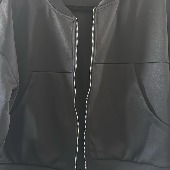 SHEIN Black Satin Zip-Up Jacket - Picture 1 of 3